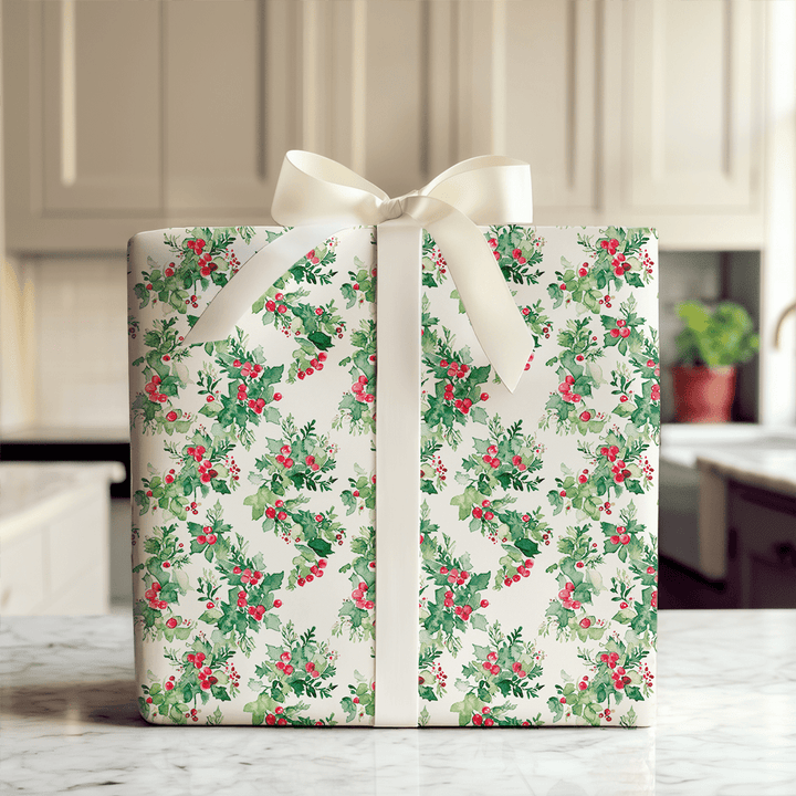 Wrapped In Holly - Wrapping Paper - Aspen & Arlo
