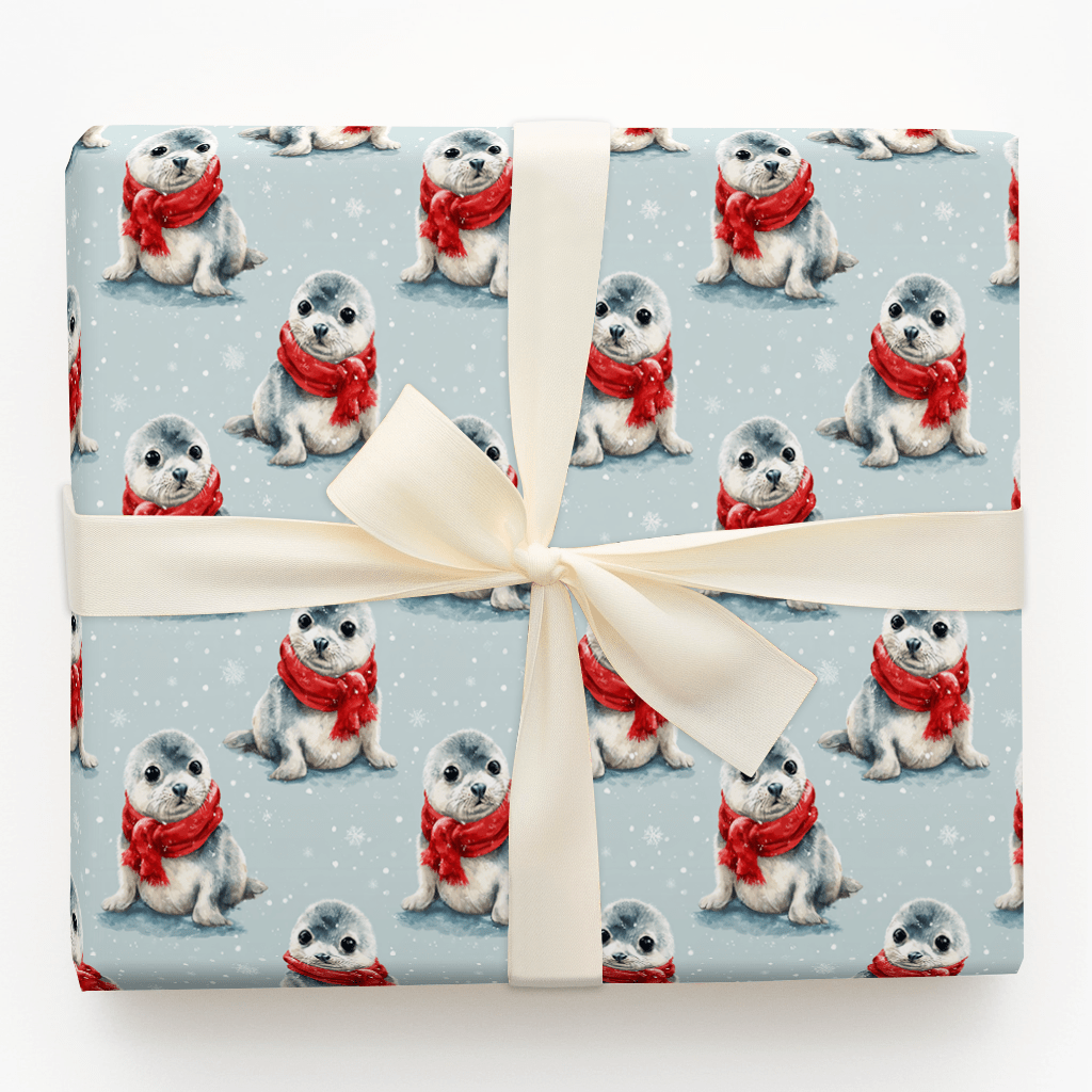 Seal Pup Christmas Joy - Wrapping Paper - Aspen & Arlo