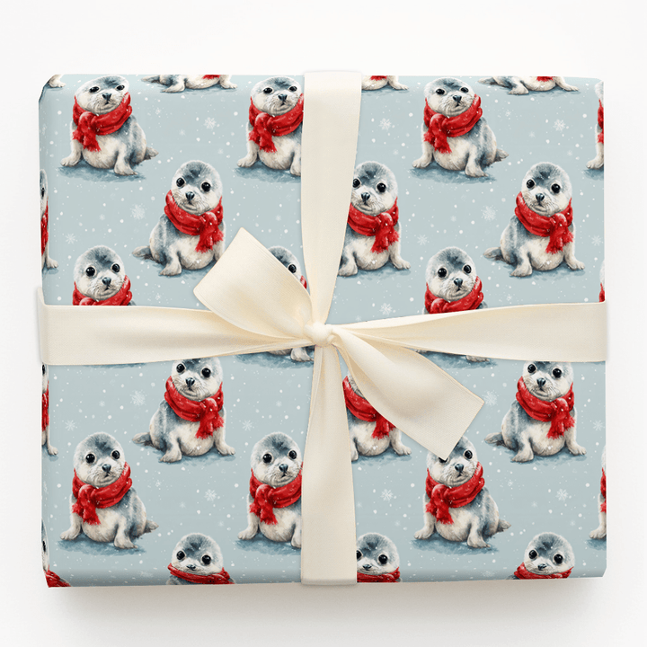 Seal Pup Christmas Joy - Wrapping Paper - Aspen & Arlo
