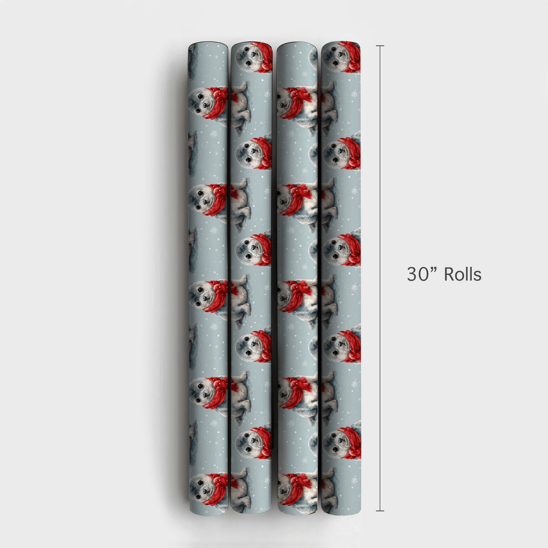 Seal Pup Christmas Joy - Wrapping Paper - Aspen & Arlo