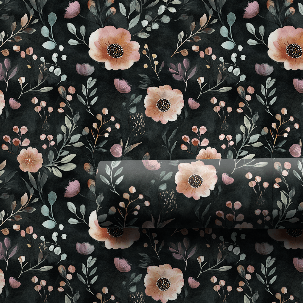 Midnight Bloom - Wrapping Paper - Aspen & Arlo