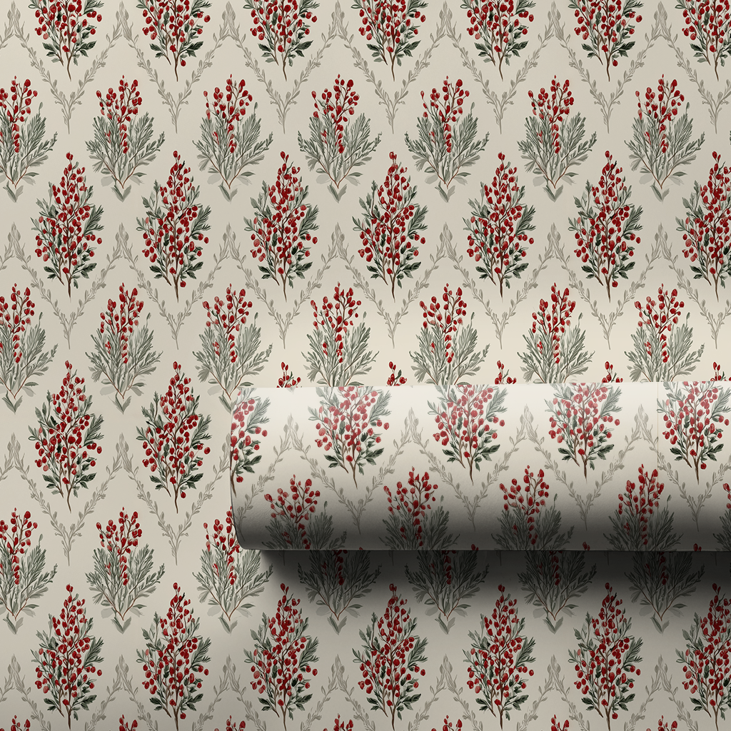Scarlet Sprig Damask
