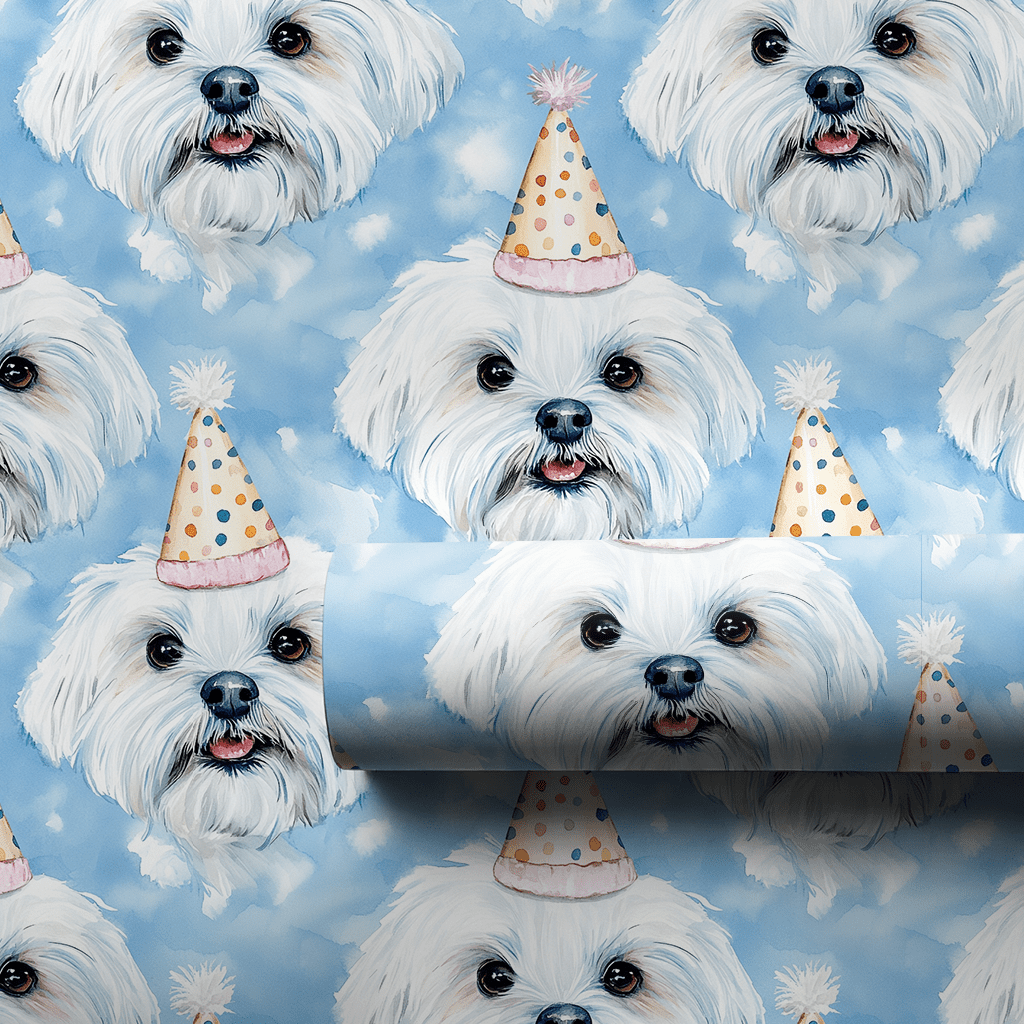 Maltese Wishes - Wrapping Paper - Aspen & Arlo