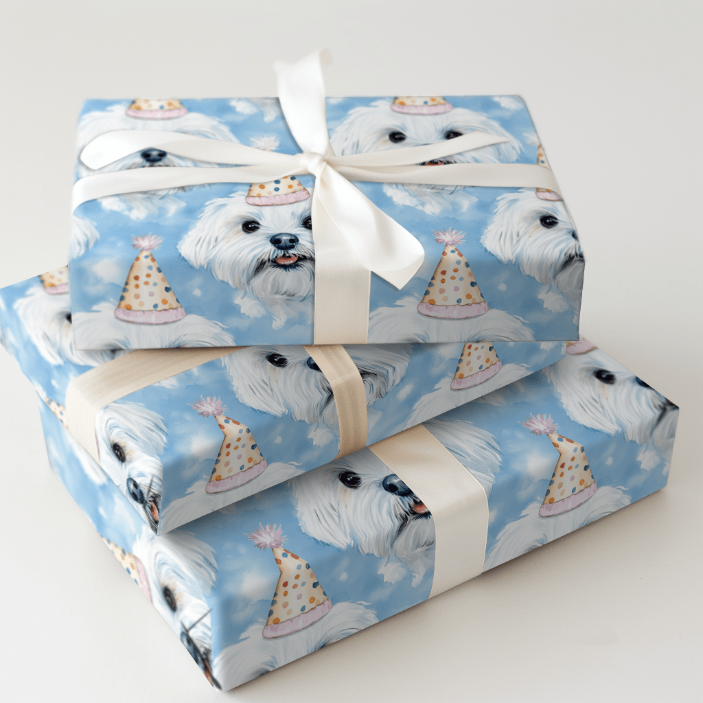 Maltese Wishes - Wrapping Paper - Aspen & Arlo