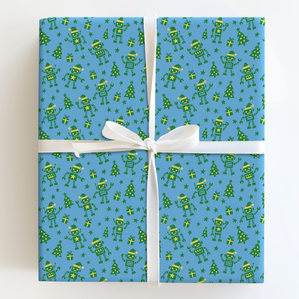 Santa Bots - Wrapping Paper - Aspen & Arlo
