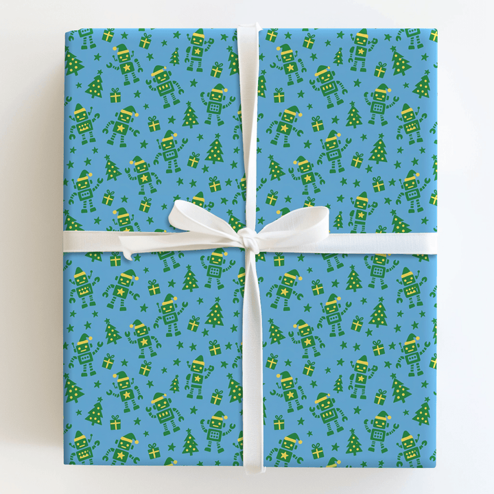 Santa Bots - Wrapping Paper - Aspen & Arlo