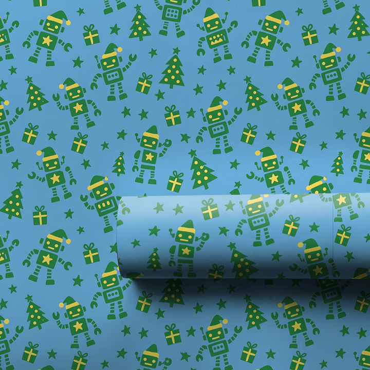 Santa Bots - Wrapping Paper - Aspen & Arlo