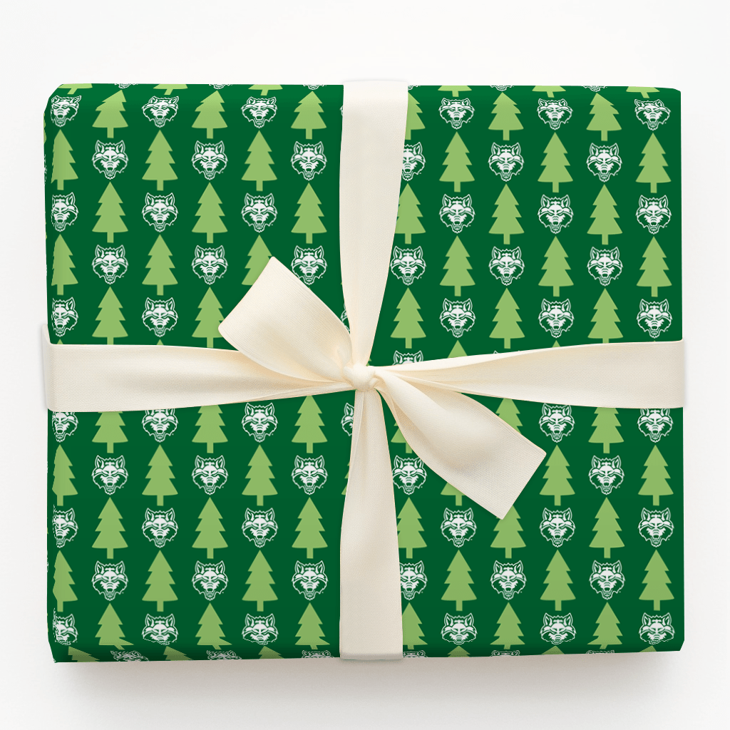 Red Wolves Christmas Forest - Wrapping Paper - Aspen & Arlo