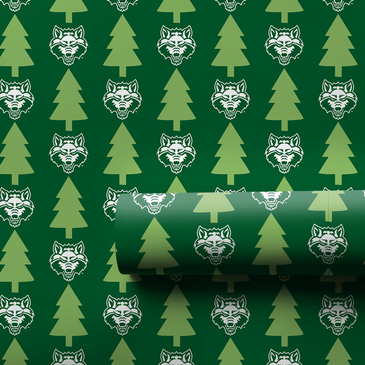 Red Wolves Christmas Forest - Wrapping Paper - Aspen & Arlo
