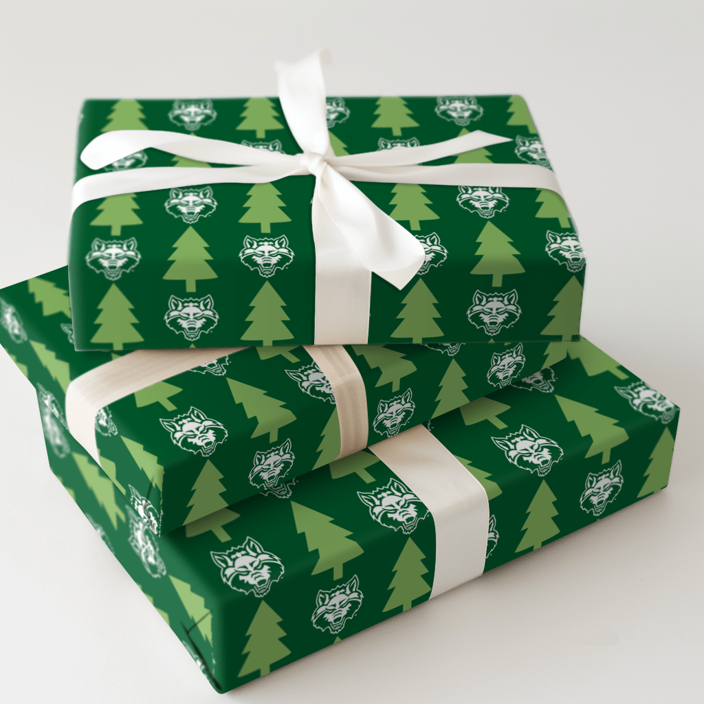Red Wolves Christmas Forest - Wrapping Paper - Aspen & Arlo