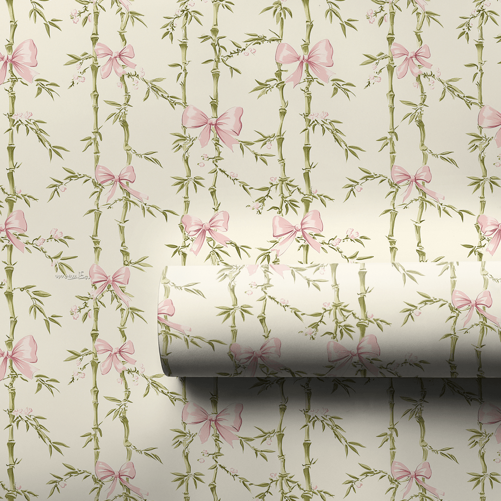 Serene Bows and Bamboo - Wrapping Paper - Aspen & Arlo