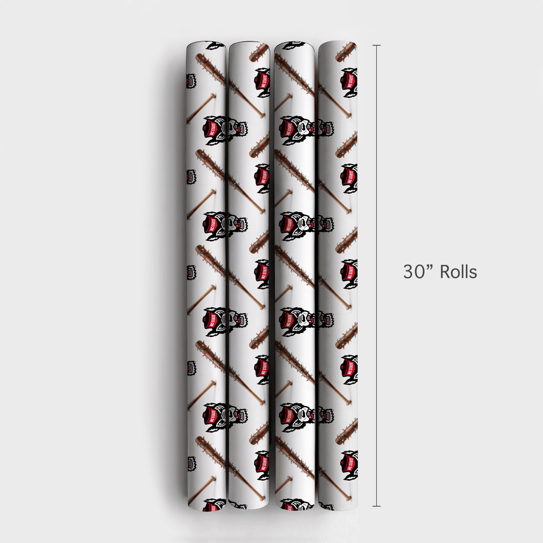 North Carolina State Holiday Sluggers - Wrapping Paper - Aspen & Arlo