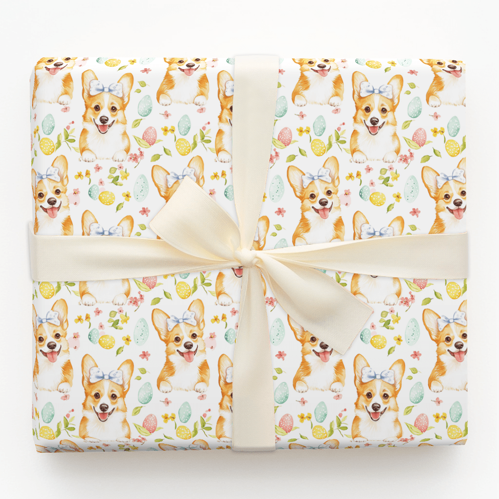 Hoppy Corgi Easter - Wrapping Paper - Aspen & Arlo
