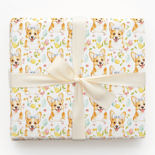 Hoppy Corgi Easter - Wrapping Paper - Aspen & Arlo