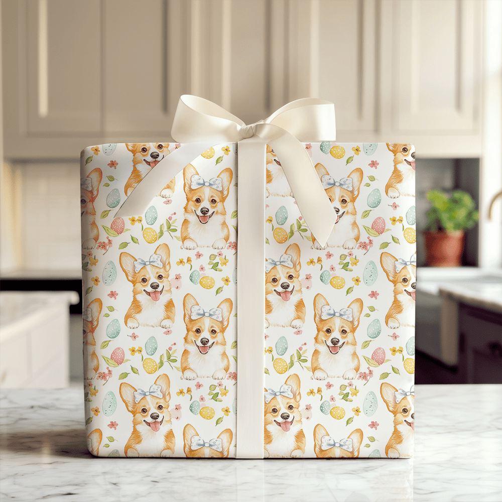 Hoppy Corgi Easter - Wrapping Paper - Aspen & Arlo