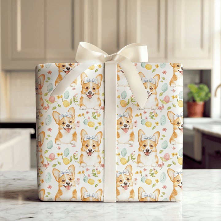 Hoppy Corgi Easter - Wrapping Paper - Aspen & Arlo
