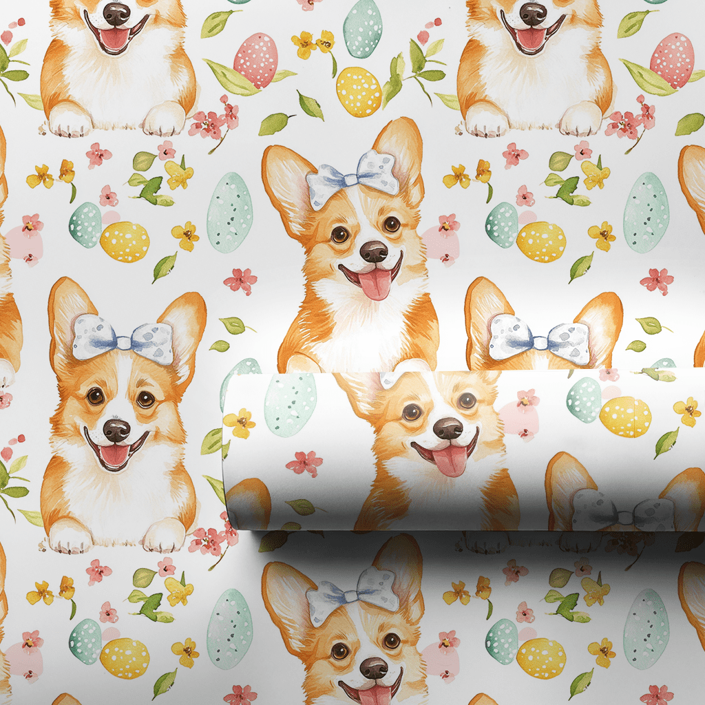 Hoppy Corgi Easter - Wrapping Paper - Aspen & Arlo