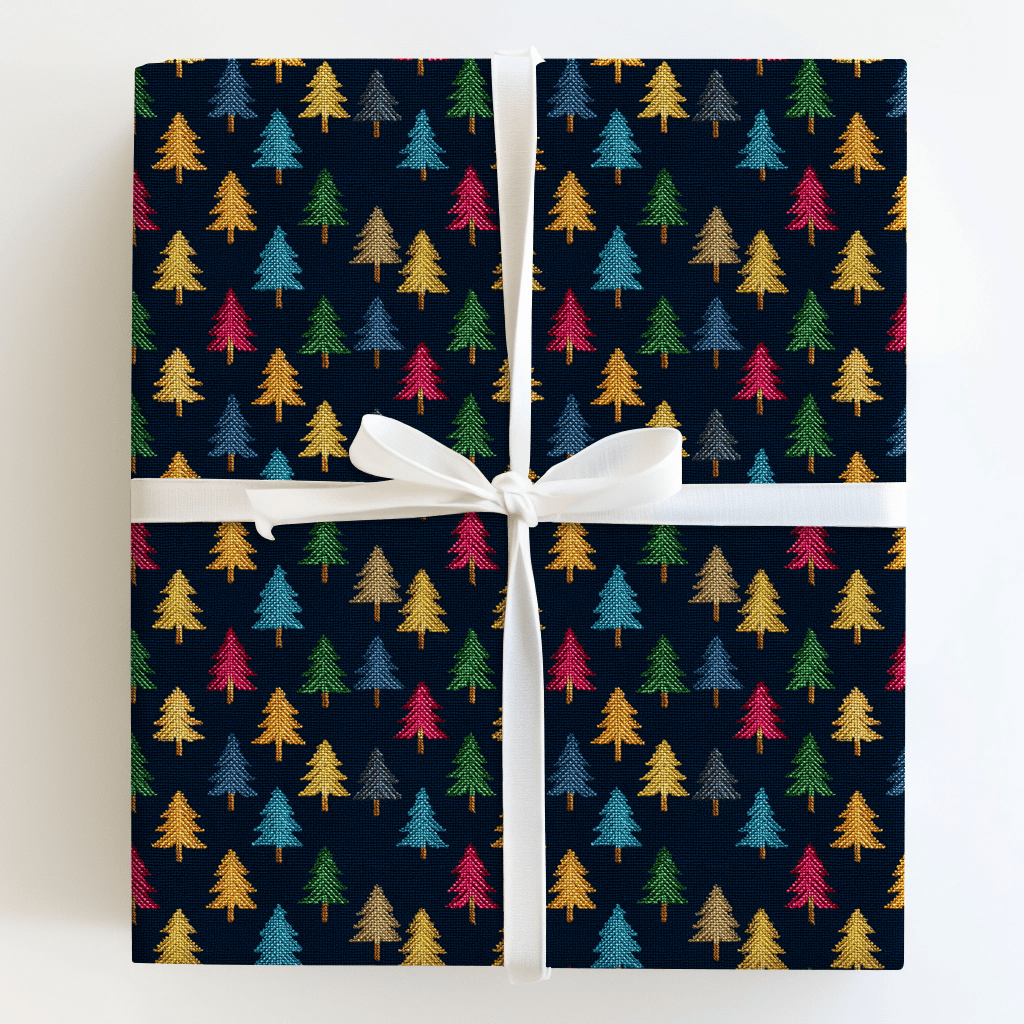Silent Stitch Tree - Wrapping Paper - Aspen & Arlo