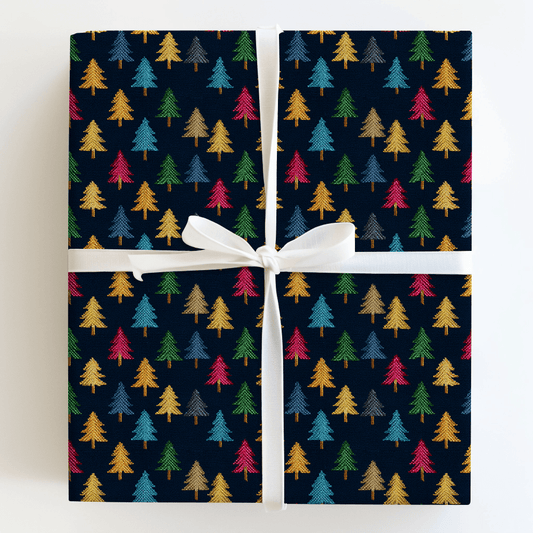 Silent Stitch Tree - Wrapping Paper - Aspen & Arlo