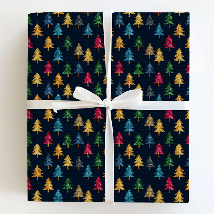 Silent Stitch Tree - Wrapping Paper - Aspen & Arlo