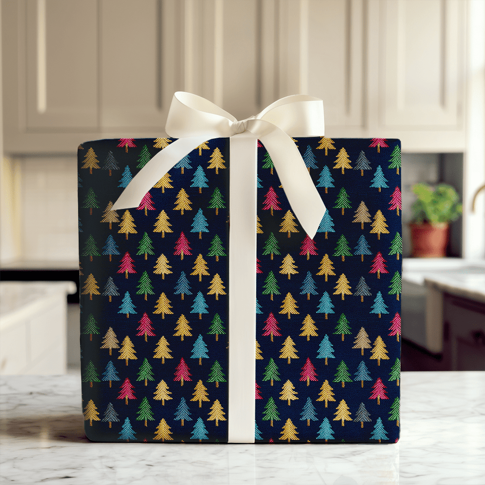 Silent Stitch Tree - Wrapping Paper - Aspen & Arlo