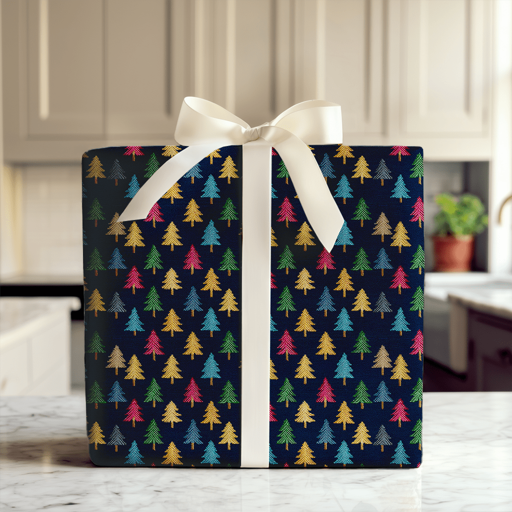 Silent Stitch Tree - Wrapping Paper - Aspen & Arlo