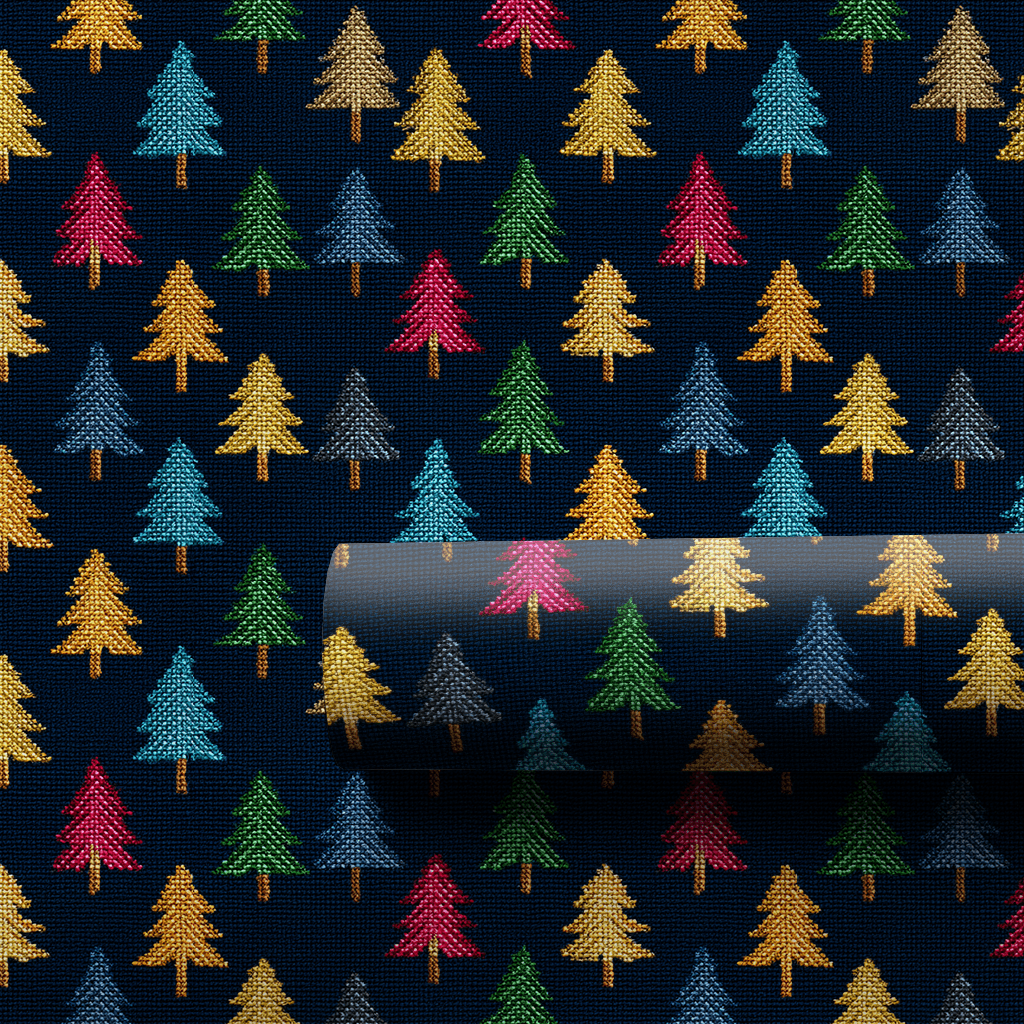 Silent Stitch Tree - Wrapping Paper - Aspen & Arlo