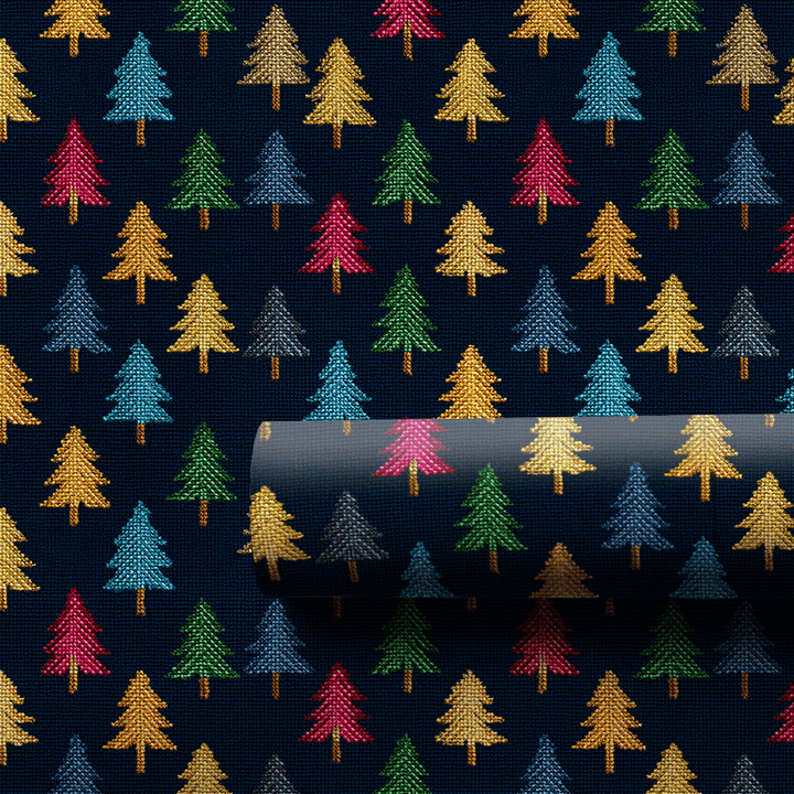 Silent Stitch Tree - Wrapping Paper - Aspen & Arlo
