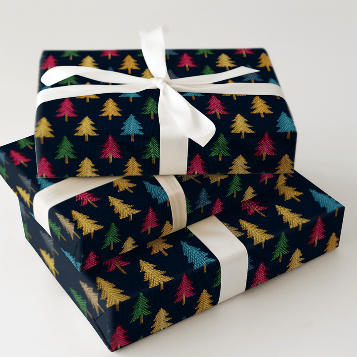 Silent Stitch Tree - Wrapping Paper - Aspen & Arlo