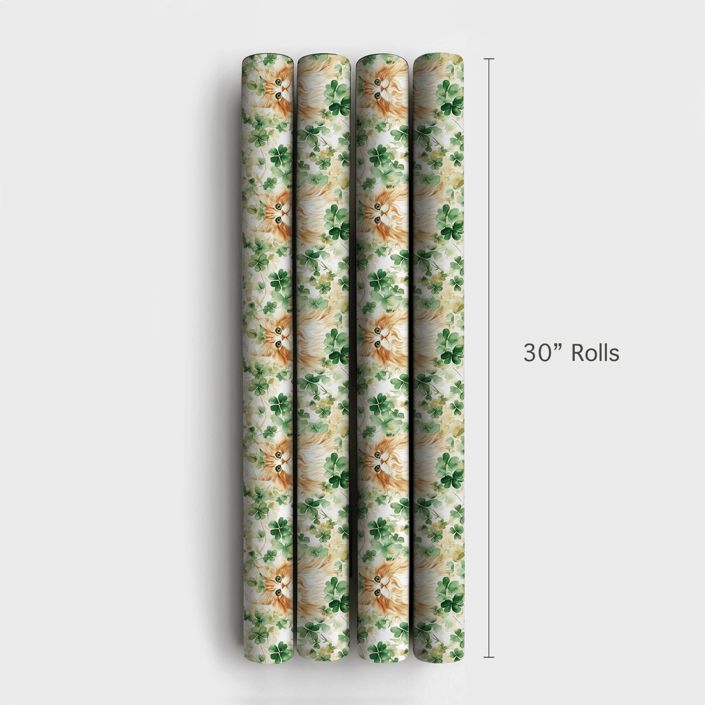 Shamrocks with the Persian Longhair - Wrapping Paper - Aspen & Arlo