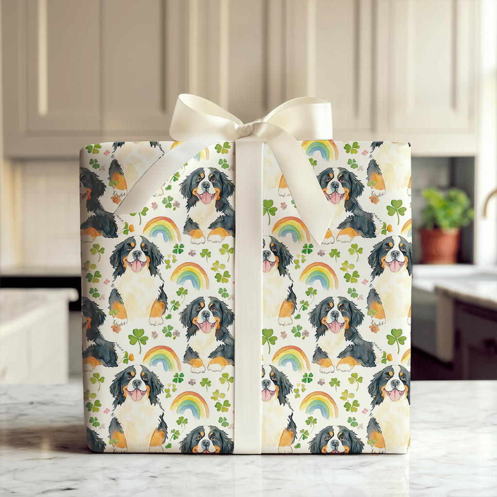 Rainbows with the Bernese Mountain Dog - Wrapping Paper - Aspen & Arlo