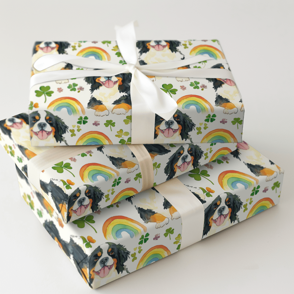 Rainbows with the Bernese Mountain Dog - Wrapping Paper - Aspen & Arlo
