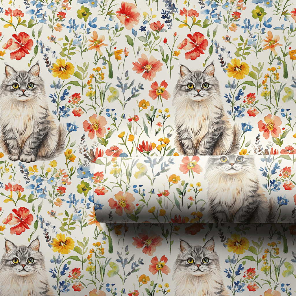 Garden Day with the Siberian - Wrapping Paper - Aspen & Arlo