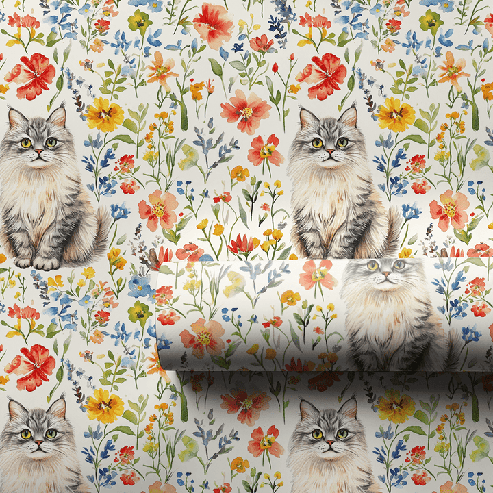 Garden Day with the Siberian - Wrapping Paper - Aspen & Arlo