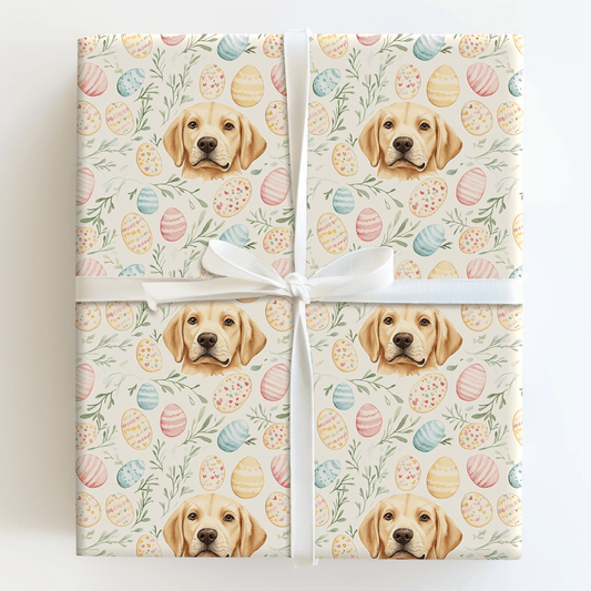 Easter Eggs with the Yellow Lab - Wrapping Paper - Aspen & Arlo