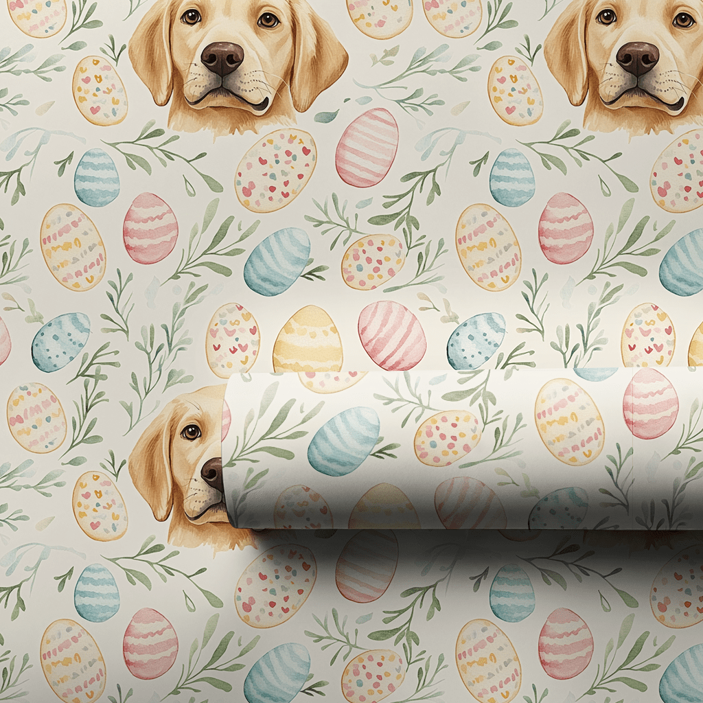 Easter Eggs with the Yellow Lab - Wrapping Paper - Aspen & Arlo