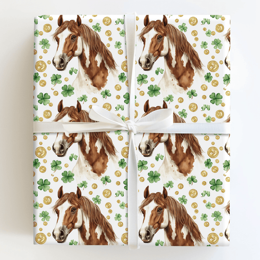 Golden with the American Paint Horse - Wrapping Paper - Aspen & Arlo