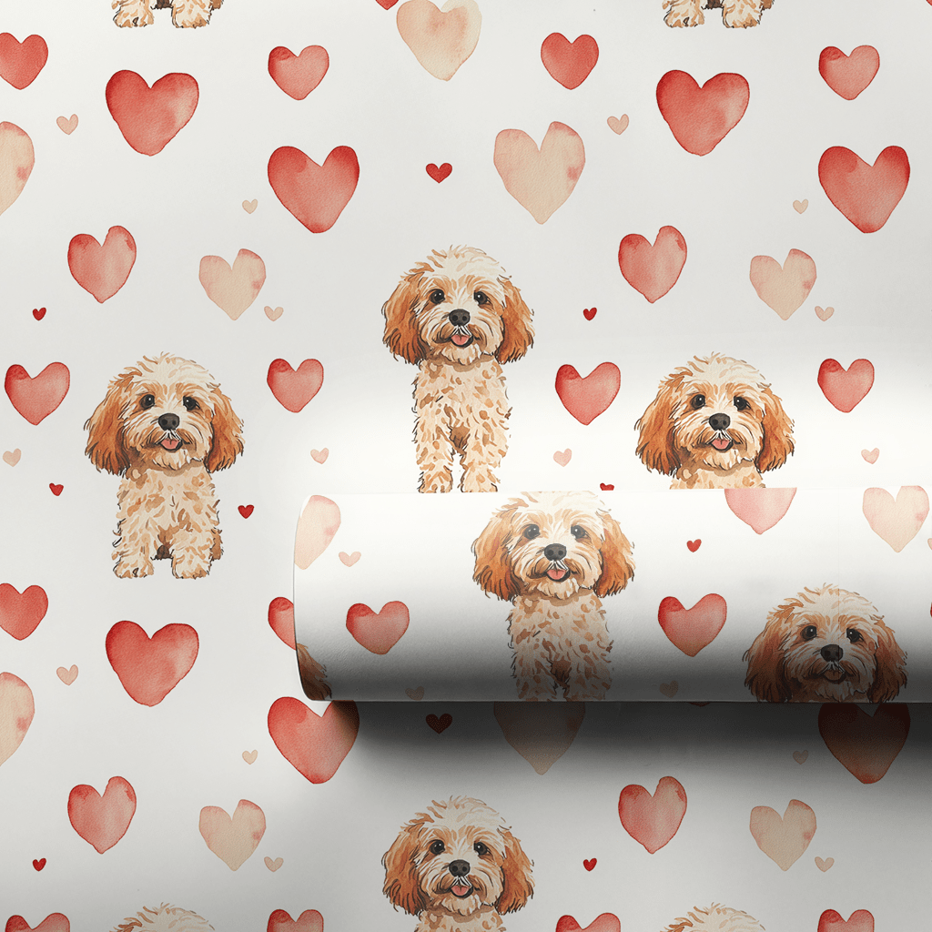 Cavapoo Valentine - Wrapping Paper - Aspen & Arlo