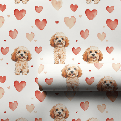 Cavapoo Valentine - Wrapping Paper - Aspen & Arlo