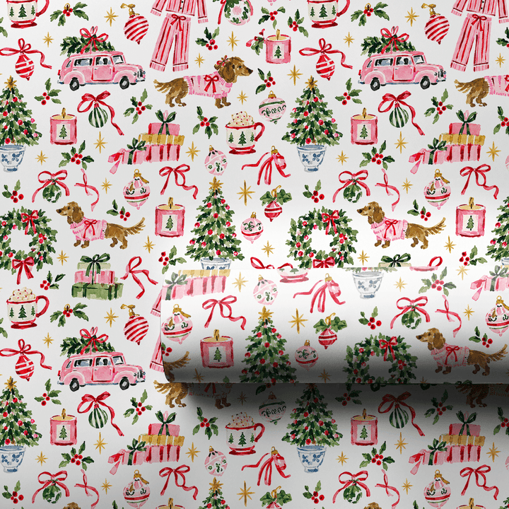 Doxie Pajama Party - Wrapping Paper - Aspen & Arlo