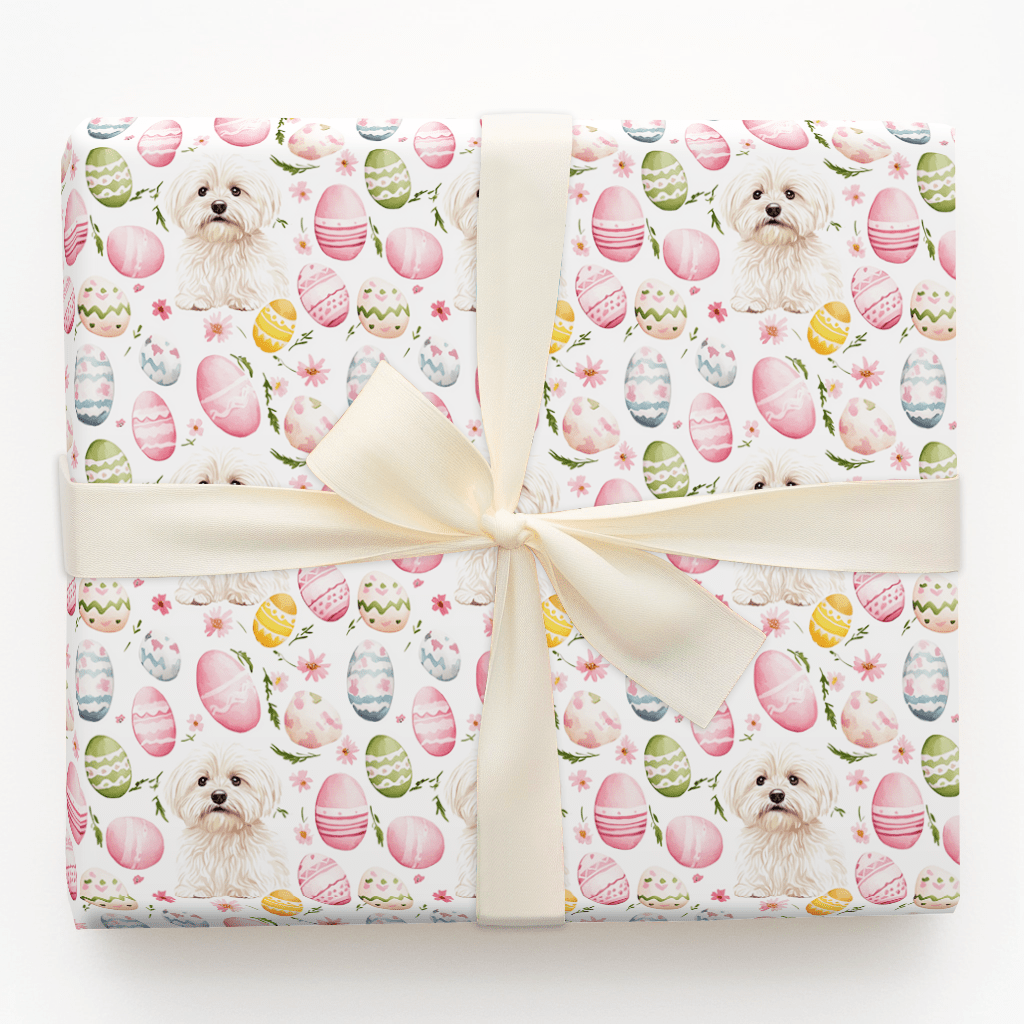 Easter Eggs with the Maltese - Wrapping Paper - Aspen & Arlo