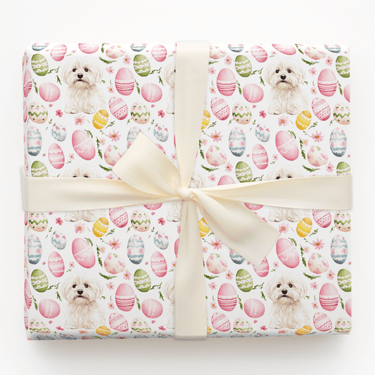Easter Eggs with the Maltese - Wrapping Paper - Aspen & Arlo