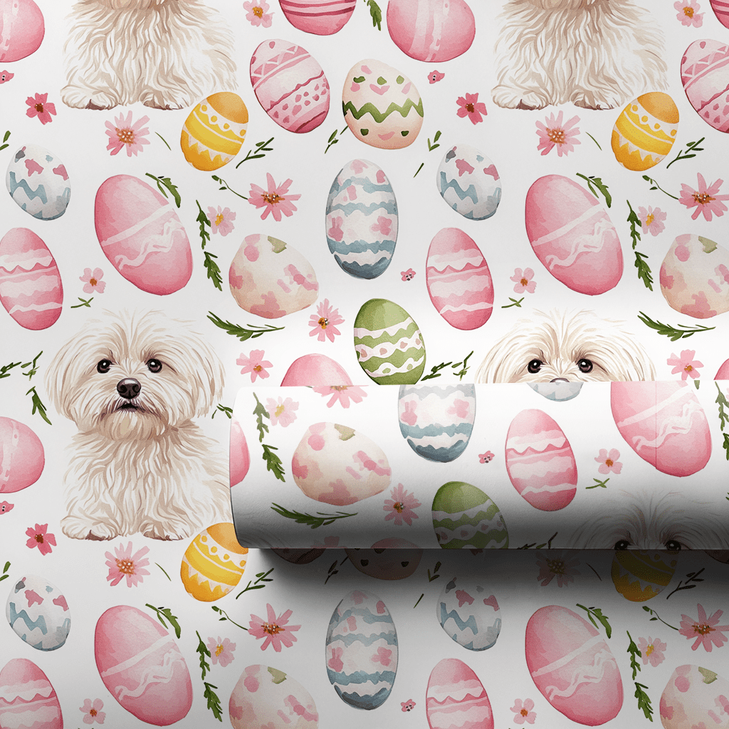 Easter Eggs with the Maltese - Wrapping Paper - Aspen & Arlo