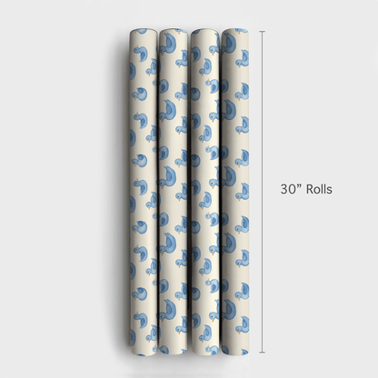 Beak a Boo Blue - Wrapping Paper - Aspen & Arlo