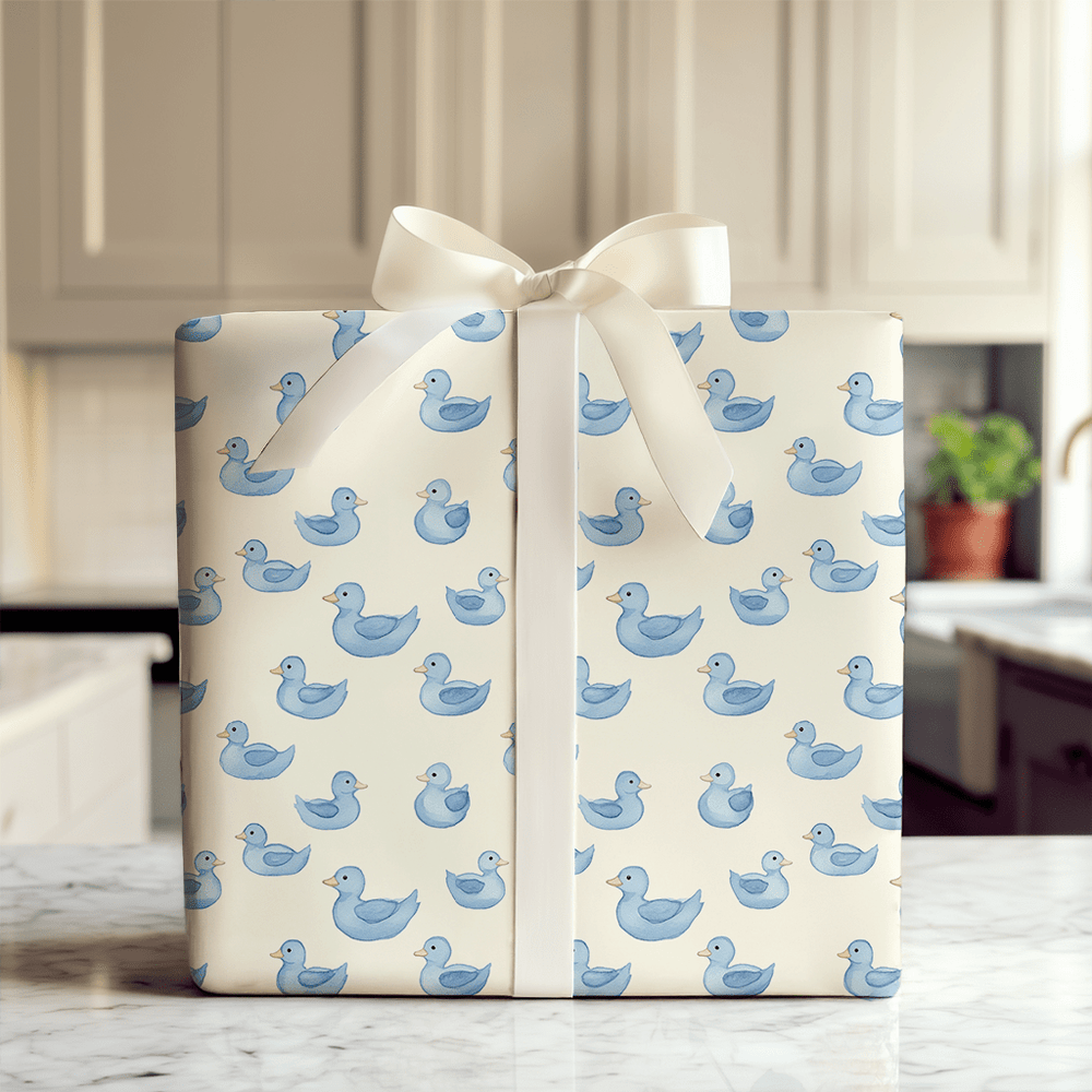Beak a Boo Blue - Wrapping Paper - Aspen & Arlo