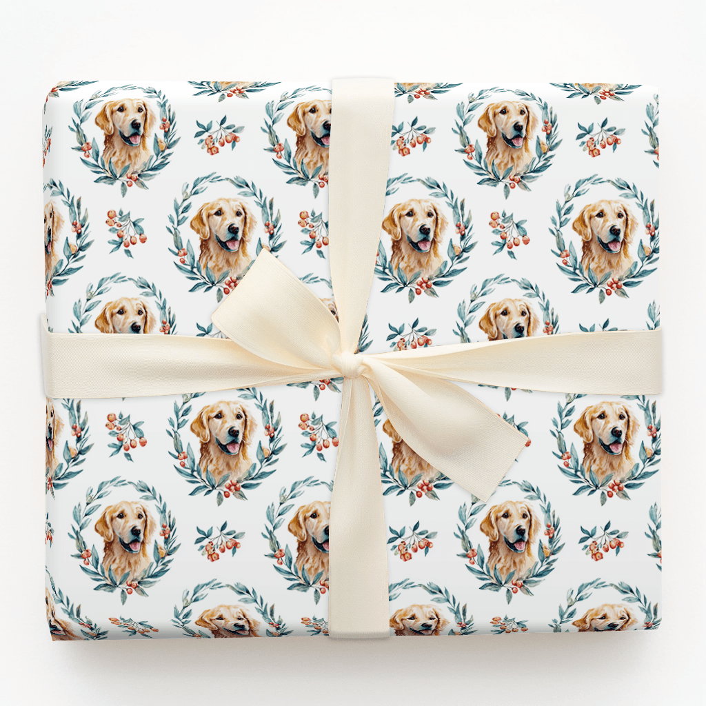 Wreath of Gold - Wrapping Paper - Aspen & Arlo