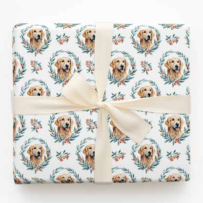 Wreath of Gold - Wrapping Paper - Aspen & Arlo