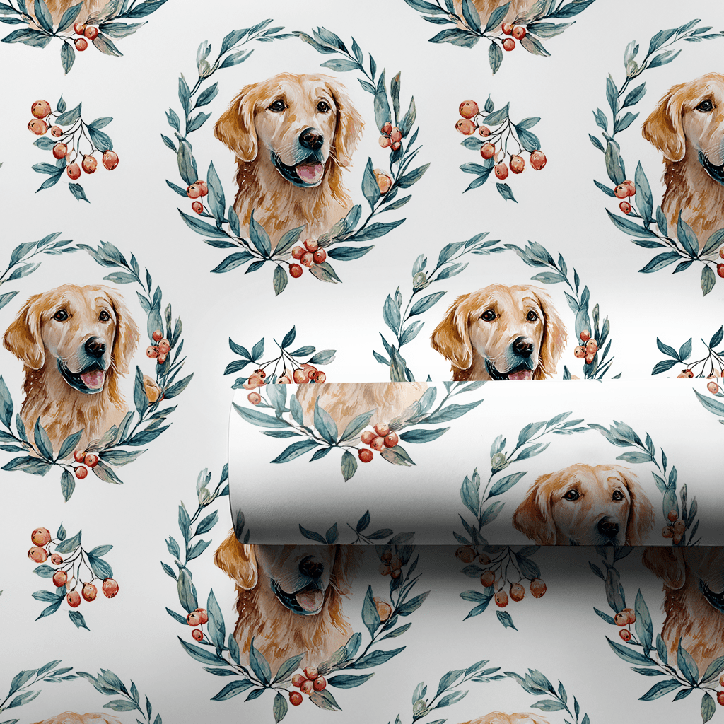 Wreath of Gold - Wrapping Paper - Aspen & Arlo
