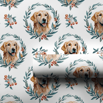 Wreath of Gold - Wrapping Paper - Aspen & Arlo