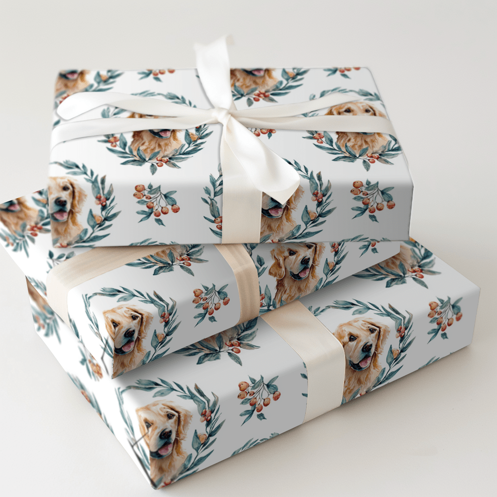 Wreath of Gold - Wrapping Paper - Aspen & Arlo